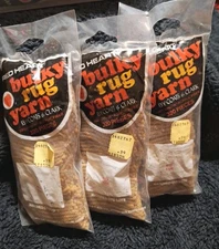 613 Tan 3 pks Red Heart Bulky Rug Yarn Latch Hook 320 pcs each