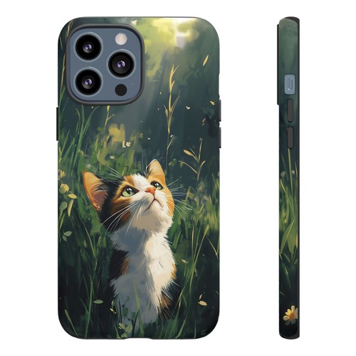 Calico Kitty Cat Grass Field - Phone Ink Cover Case for iPhone, Galaxy, Pixel - 第 104/281 張圖片