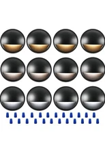 CLOUDY BAY [12 Pack] 3CCT Low Voltage LED Deck Lights Outdoor, 2700K/3500K/500..