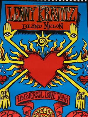 Lenny Kravitz Blind Melon Original Concert Poster From Bay Area