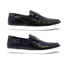 Men Genuine Leather Handmade Loafer Slip On Shoes by Paul Branco