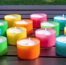 Stonebriar Tea Light Candles 6 to 7 Hr Extended Burn Time, 96 Assorted Colors