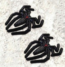 2pcs Spider Emblems Black Widow Edition Car Badge 3d Decal Glossy Black