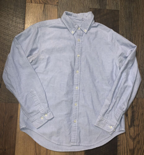L.L. Bean Blue Long Sleeve Button Down Shirt Boys Size Large 14-16 - Picture 1 of 6