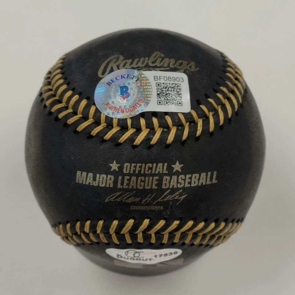 Eric Karros autograph "92 ROY" signed Black MLB baseball ~ BAS Beckett Hologram - Image 2 of 2