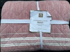 Pottery Barn Teen Windward Stripe Red Reversible Quilt - Full/Queen F/Q - NEW