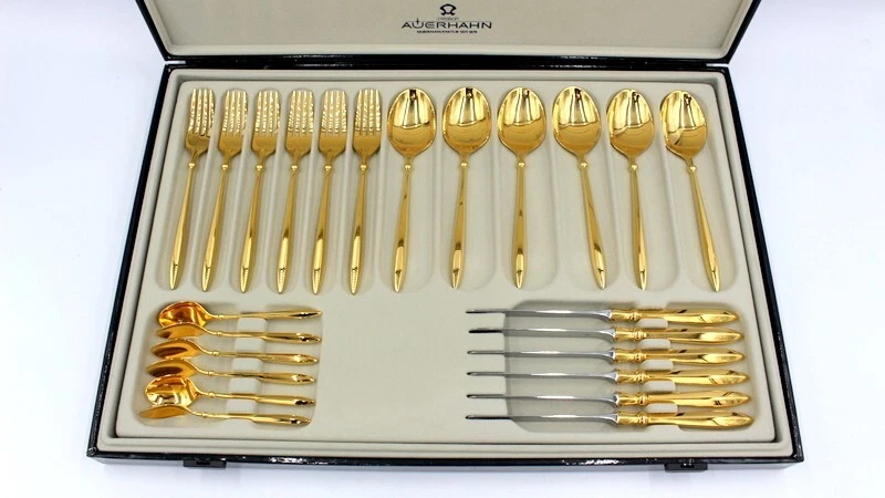 Auerhahn Besteck Besteckset Decor Selection vergoldet im Koffer 24 teilig - Neu - Bild 4 von 4