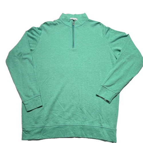 Peter Millar Crown Sport 1/4 Zip Performance Shirt Mens Large Green Stretch Golf