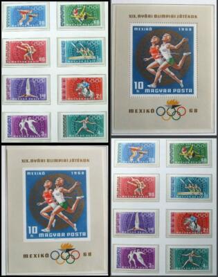HUNGARY 1968 OLYMPICS XF Cpl Perf + ImPerf MNH** Sets + Sheets, Juegos ...