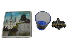NEW ORLEANS / LOUISIANA LOT: Coaster/Picture, Magnet, and Louisiana Shot Glass!