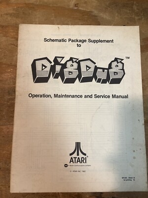 Dig Dug Schematic Package Supplement to Operation, Maintenance & Service Manual