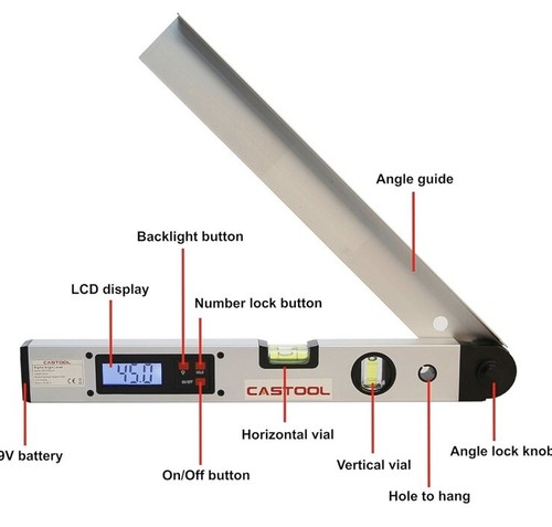 16” Digital Display Spirit Level with Two Vials Large LCD Display - Picture 3 of 4