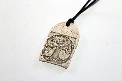 Kette Baum keltisch Halskette aus Keramik Schmuck Modeschmuck Einzelstück - Bild 1 von 4