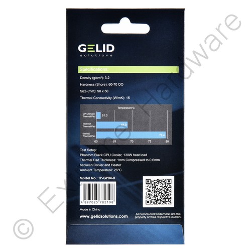 Almohadilla térmica Gelid Solutions GP-Ultimate 90 x 50 x 1 mm 15 W/mK TP-GP04-B - Imagen 2 de 3