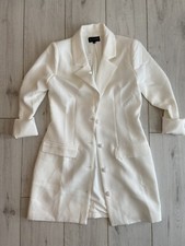 In The Style White Cream Buttoned Collared Blazer Size 10 Or Uk S. Bnwt Rrp £45.