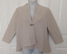 Nwt $76 Focus Casual Life One Button Waffle Weave Swing Jacket In Oatmeal L