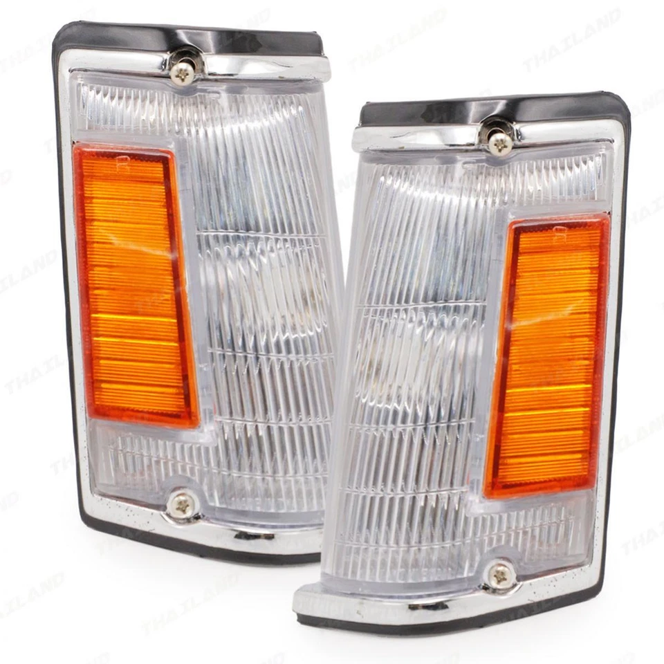 Corner Lights Front Black Chrome Pair Fits Toyota Corolla KE70 TE72 DX '82 - '84 Foto 3 de 4