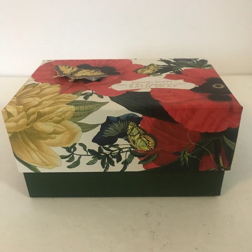 Lemon Poppy Bath Soap 12 oz Made in USA Beautiful Box with Butterfly Made China - Picture 2 of 5
