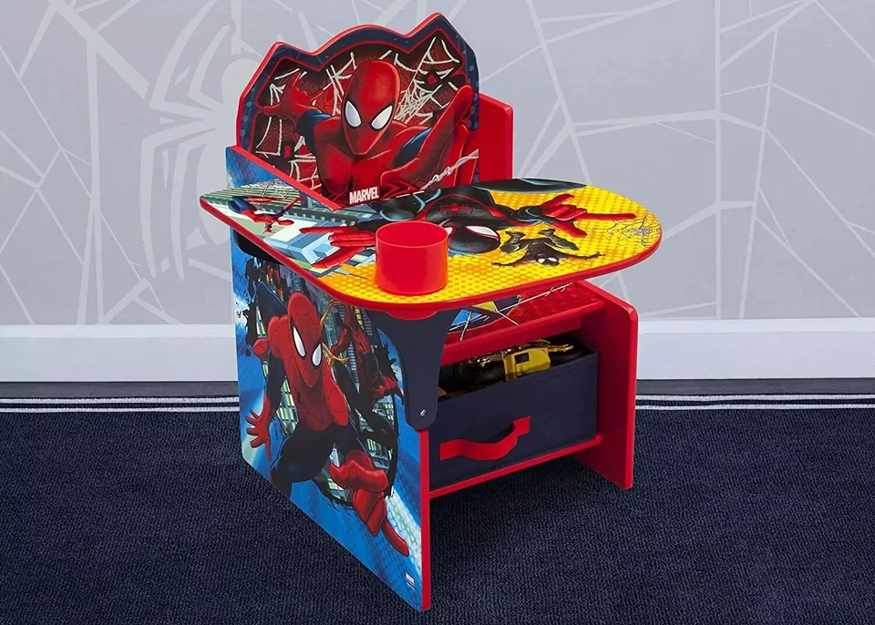 Spiderman Kinder Schule Tisch Schreibtisch und Stuhl mit Aufbewahrungsbox Box Set Spiderverse