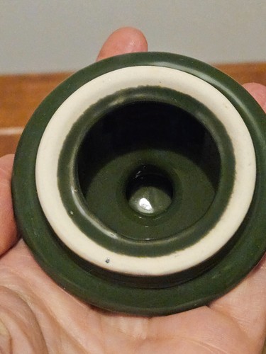 Vintage 1993 Premier Housewares Dark Green & Gold Trimmed Ceramic Teapot and Sug - Picture 3 of 9