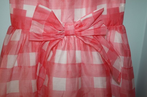 Gymboree Sz 6 PICNIC PARTY Pink Gingham Check Organza Spring Summer Dress EUC - Picture 2 of 4