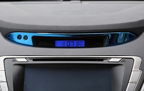 Steel Blue Middle Console Dashboard Clock Strip Trim For Hyundai Elantra 2011-16 - Picture 8 of 18