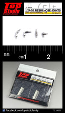 Top Studio 1/24-20 0.8mm resin hose joints Detail-up Item  TD23200