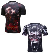 CODY LUNDIN BJJ MMA Animal Rash Guard Short Sleeve Training Compression Shirt