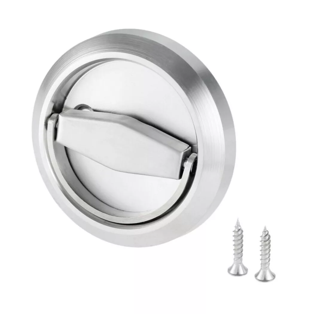 1 PC Stainless Steel Invisible Recessed Door Cup Ring Handle Flush