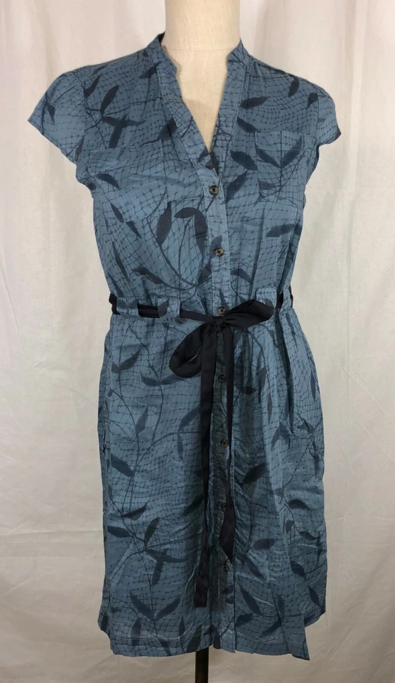 Vestido Edme & Esyllte Talla 4 Botones Frontales Azul Gris Bolsillos Foto 2 de 3