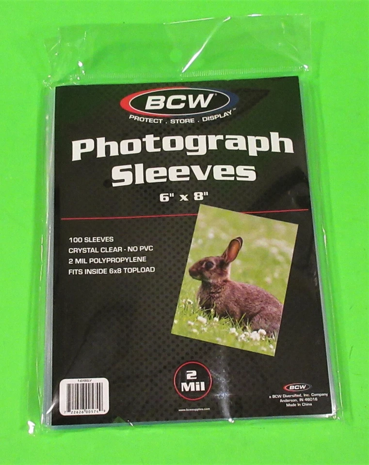 100 FUNDAS FOTOGRÁFICAS 6x8-cristal transparente-seguro de archivo-sin ácido-2 mil de espesor-por bcw Foto 2 de 2