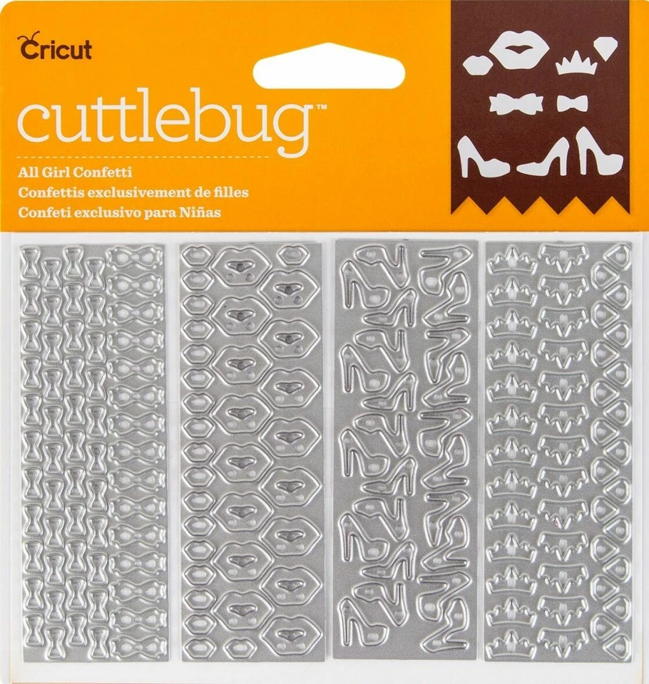 All Girl Confetti Cuttlebug Thin Metal Die Set 2003776 NEW! w/ Lips Shoes Bows - Image 1 of 1