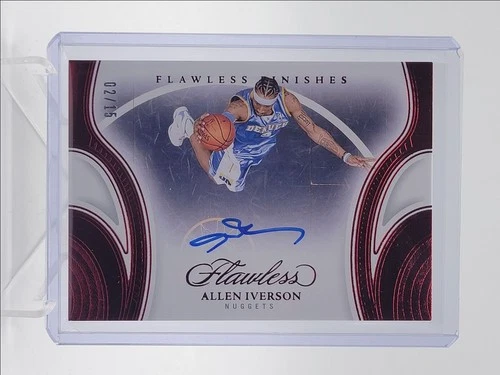 ALLEN IVERSON 2024-25 FLAWLESS FINISHES AUTOGRAPH RUBY AUTO /15 Q5692