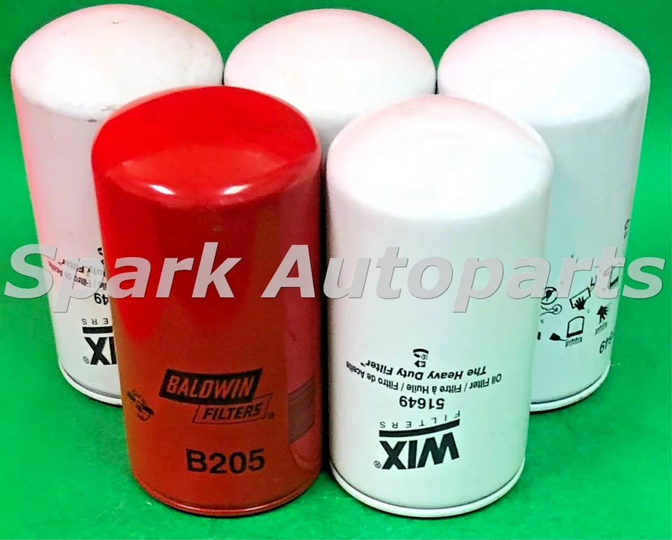 Lot of 5 Engine Oil Filter WIX 51649 BALDWIN B205 For FREIGHTLINER, BLUE BIRD - Image 2 of 3