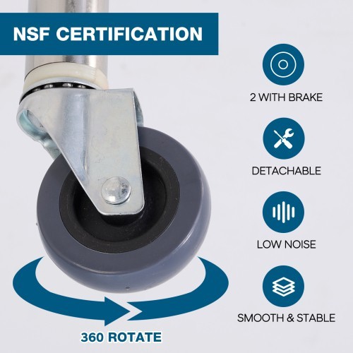 36''*24'' Commercial Work Tablefor Restaurant with Under Shelf and wheels ，