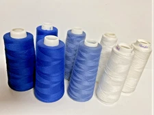 Spools of Sewing Thread Maxi Lock Lot 8 Blue / White Cone - Talon Maxilock