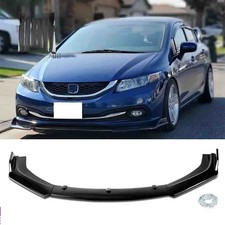 Glossy Black Front Bumper Lip Splitter Spoiler For Honda Civic 2012-2015 9th Gen