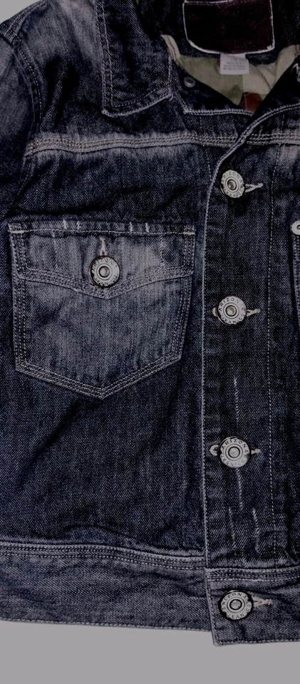 Chaqueta vaquera recortada Y2K Arizona para mujer L forrada camuflada CountryWestern Distress Foto 4 de 4