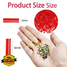 2420pcs 6mm Transparent Red Glass Bugle Tube Beads Jewelry Making