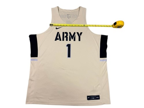 Camiseta deportiva de baloncesto Nike para hombre talla XXL West Point #1 dorada ejército caballeros negros réplica - Imagen 10 de 16