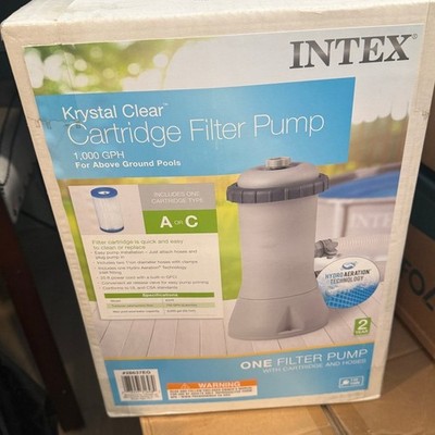 NEW Intex 28637EG Krystal Clear Cartridge Filter Pump With Gfci 1000 Gph JM