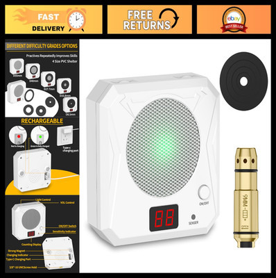 Portable Laser Trainer Target & 9mm Training Cartridge with Extractor Tool & Bat