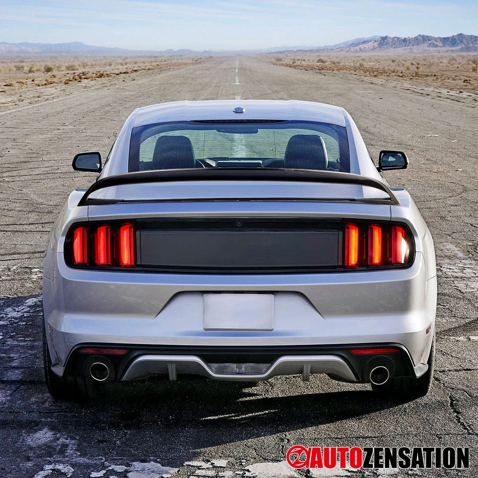 Fit 2015-2022 Ford Mustang GT350R Style Matte Black Trunk Spoiler Wing Rear 4PC Foto 2 de 4