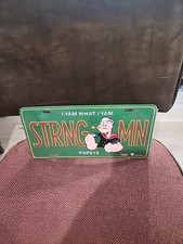 POPEYE STRNGMN I YAM WHAT I YAM LICENSE PLATE NEW SEALED 2002 TM HEARST HOLDINGS POPEYE STRNGMN I YAM WHAT I YAM LICENSE PLATE NEW SEALED 2002 TM HEARST HOLDINGS