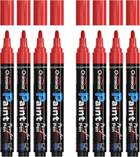 Overseas Red Paint Pens Paint Markers - Permanent Acrylic Markers 8 Pack, Water
