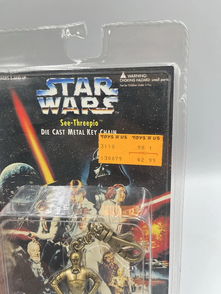 Llavero de metal fundido Placo Toys Star Wars See-Threepio C-3PO nuevo en caja 1996 Foto 4 de 4