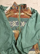 Vintage Women's Size Large Aztec Design Multi-pastel Colors Tracksuit