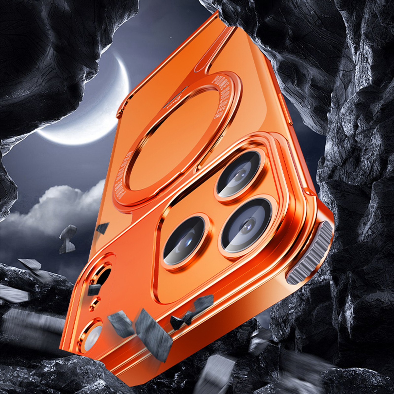 Frameless Magnetic Metal Case Kickstand Cover For iPhone 17 Pro Max 16 15 14 13
