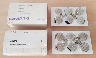 12 Kartenhalter von Swarovski, Crystal Comet Argent Light 1989, Ø30 mm, Made in