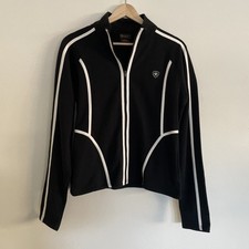 Ariat Jacket Womens Medium Black Softshell Full Zip Embroidered Equestrian